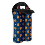 Basketball And Star Pattern Print Double Neoprene Wine Tote