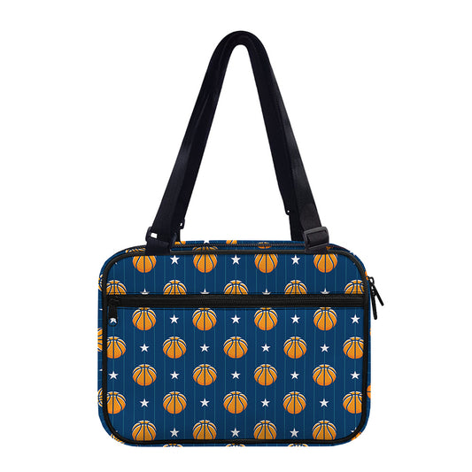 Basketball And Star Pattern Print Double Strap Bible Bag