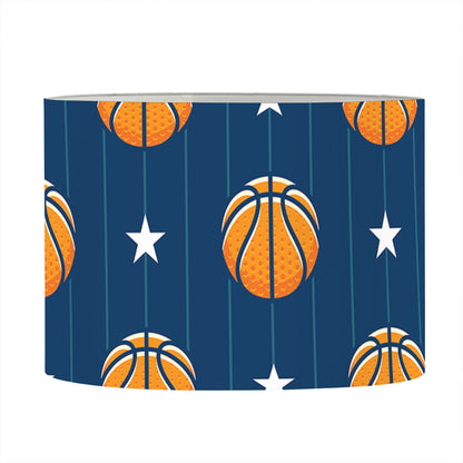Basketball And Star Pattern Print Drum Lamp Shade
