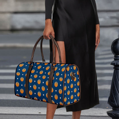 Basketball And Star Pattern Print Duffle Bag