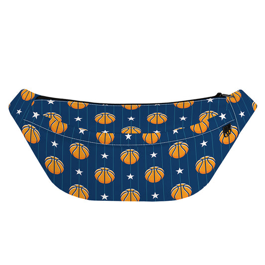 Basketball And Star Pattern Print Fanny Pack