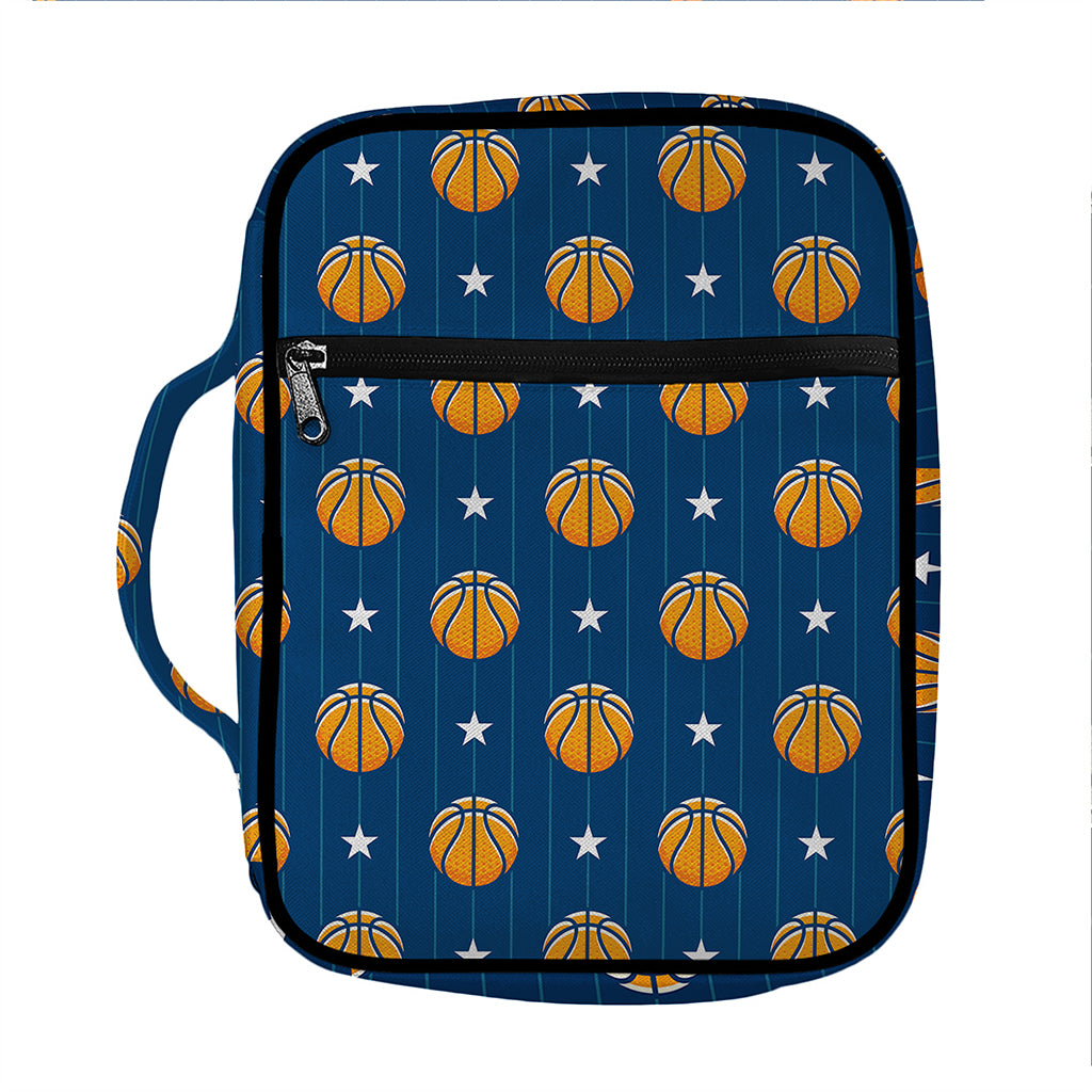 Basketball And Star Pattern Print Front Pocket Bible Bag