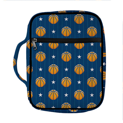 Basketball And Star Pattern Print Front Pocket Bible Bag