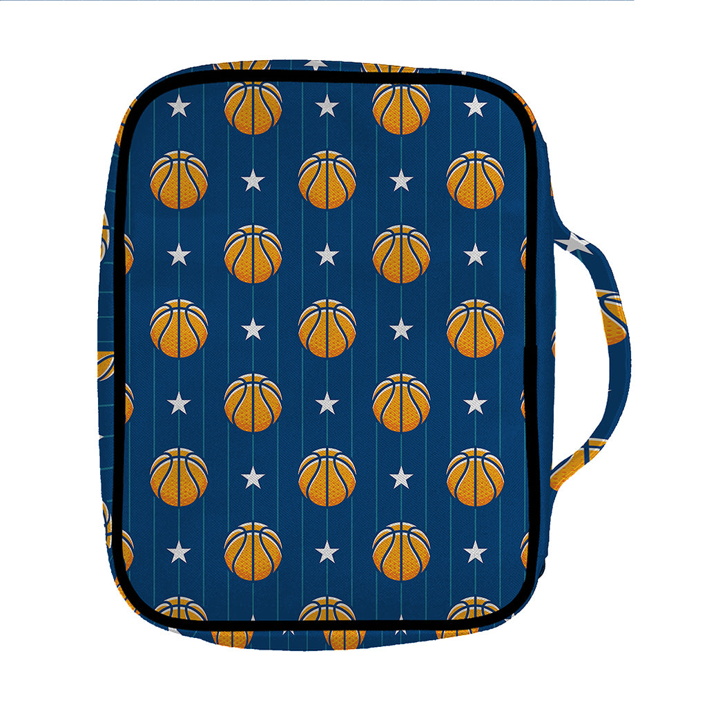 Basketball And Star Pattern Print Front Pocket Bible Bag