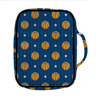 Basketball And Star Pattern Print Front Pocket Bible Bag