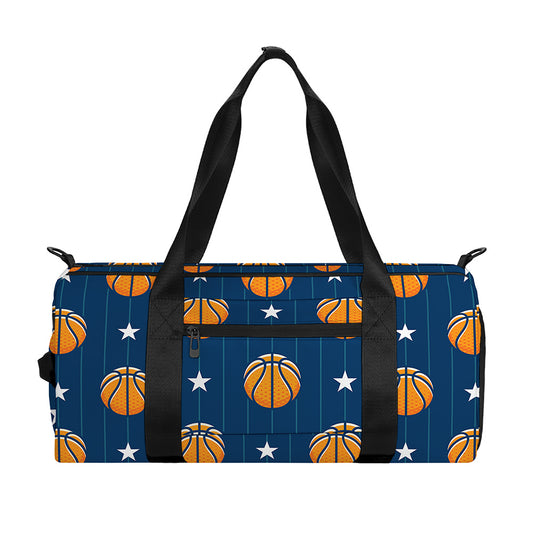 Basketball And Star Pattern Print Gym Bag