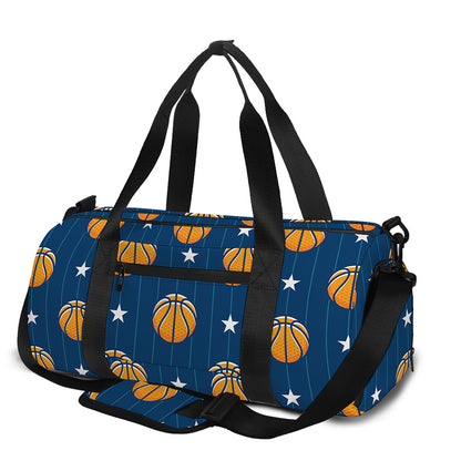 Basketball And Star Pattern Print Gym Bag