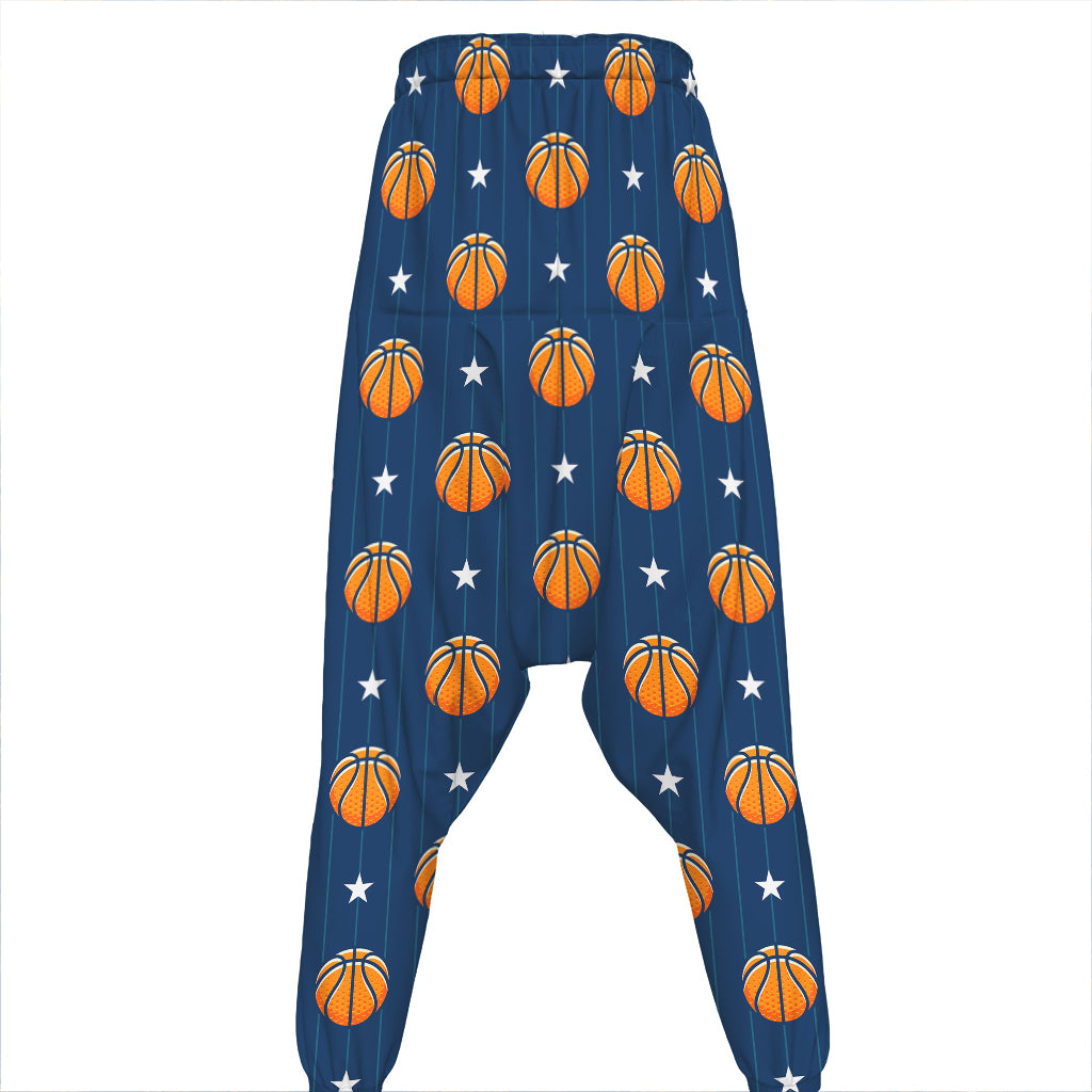 Basketball And Star Pattern Print Hammer Pants