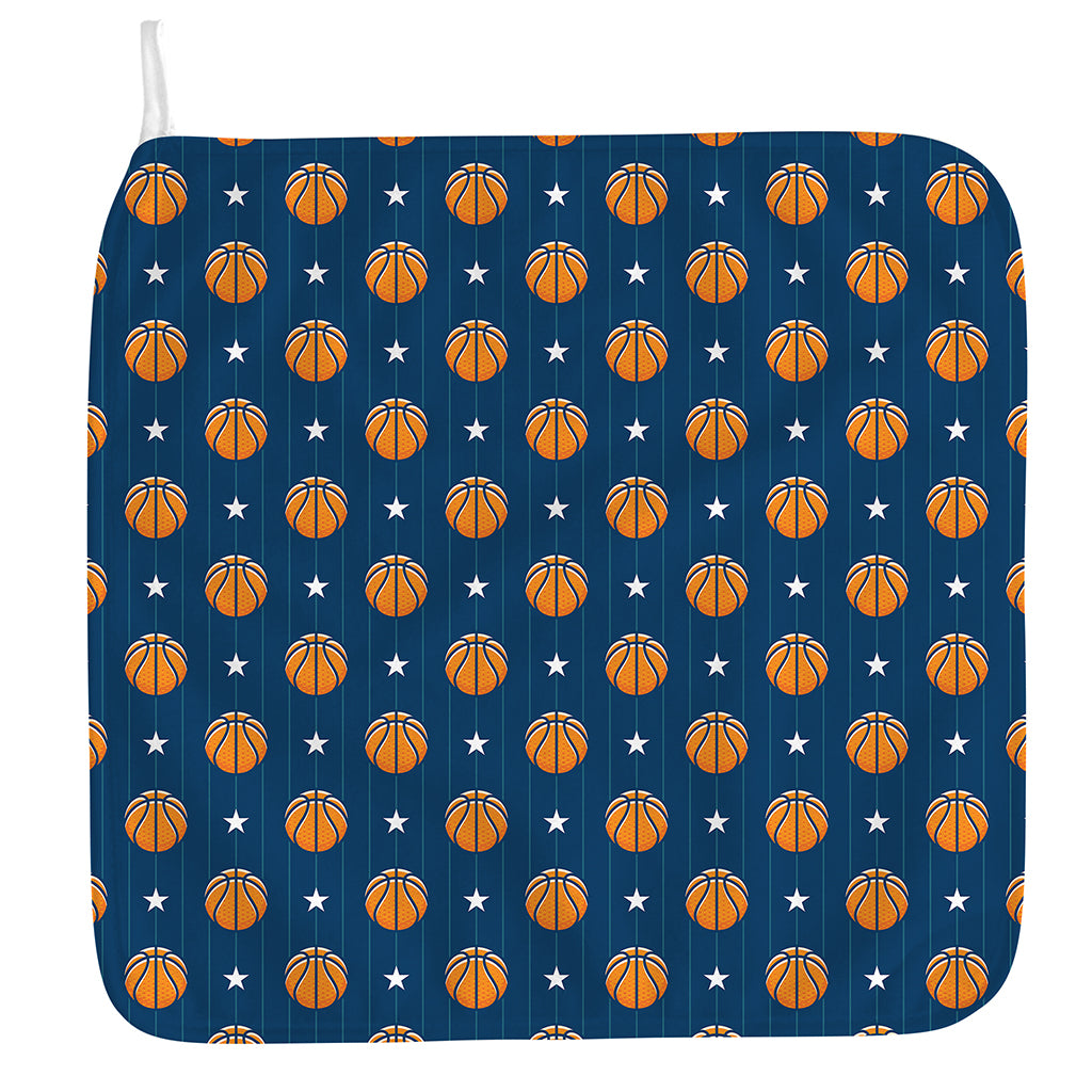 Basketball And Star Pattern Print Hand Towel