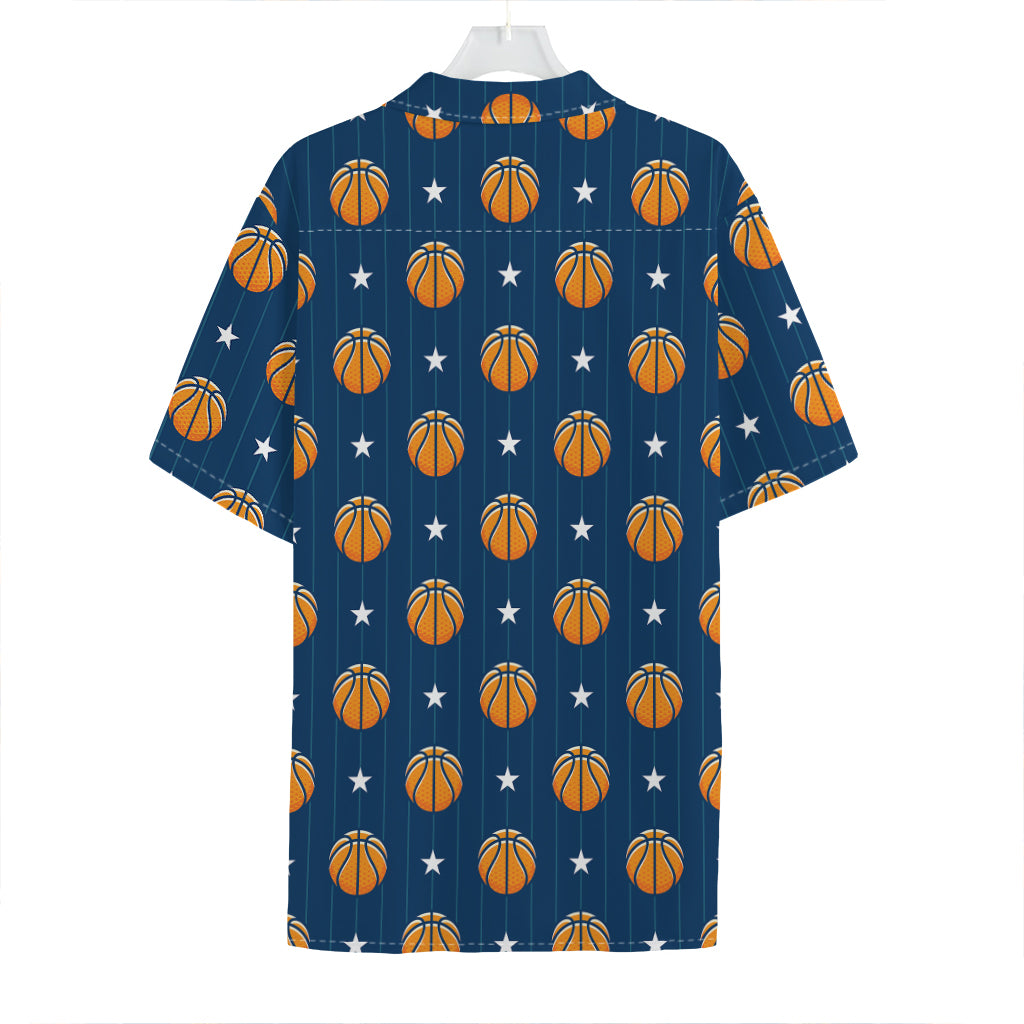 Basketball And Star Pattern Print Hawaiian Shirt