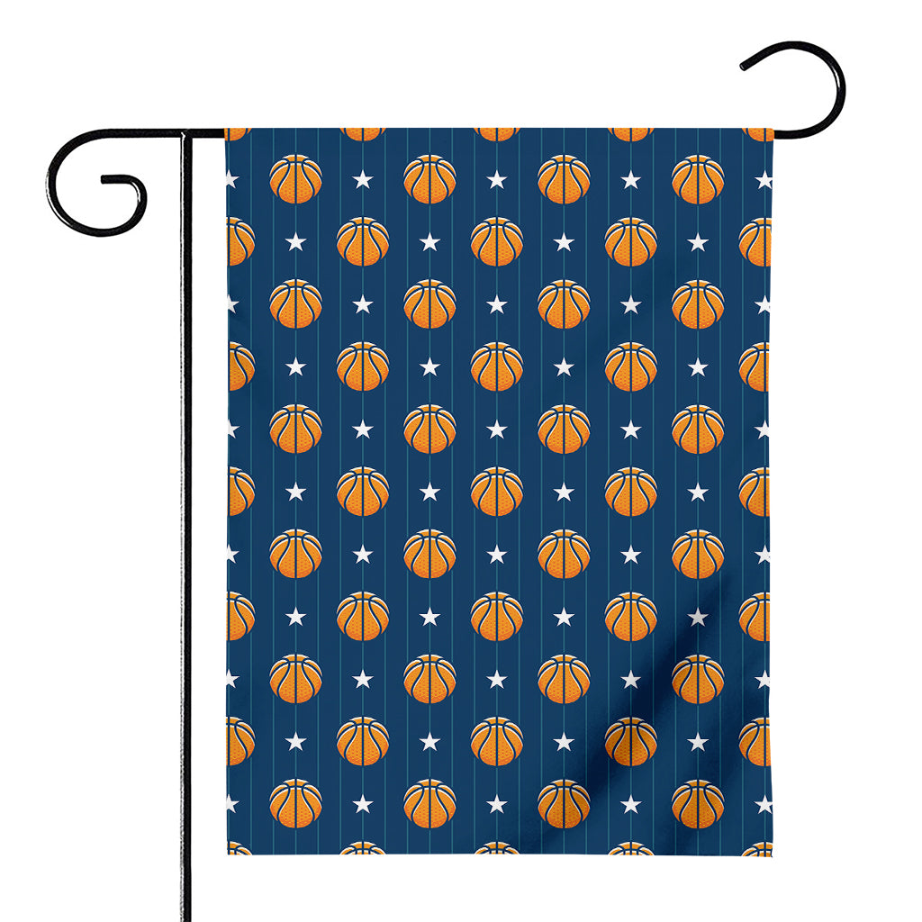 Basketball And Star Pattern Print House Flag