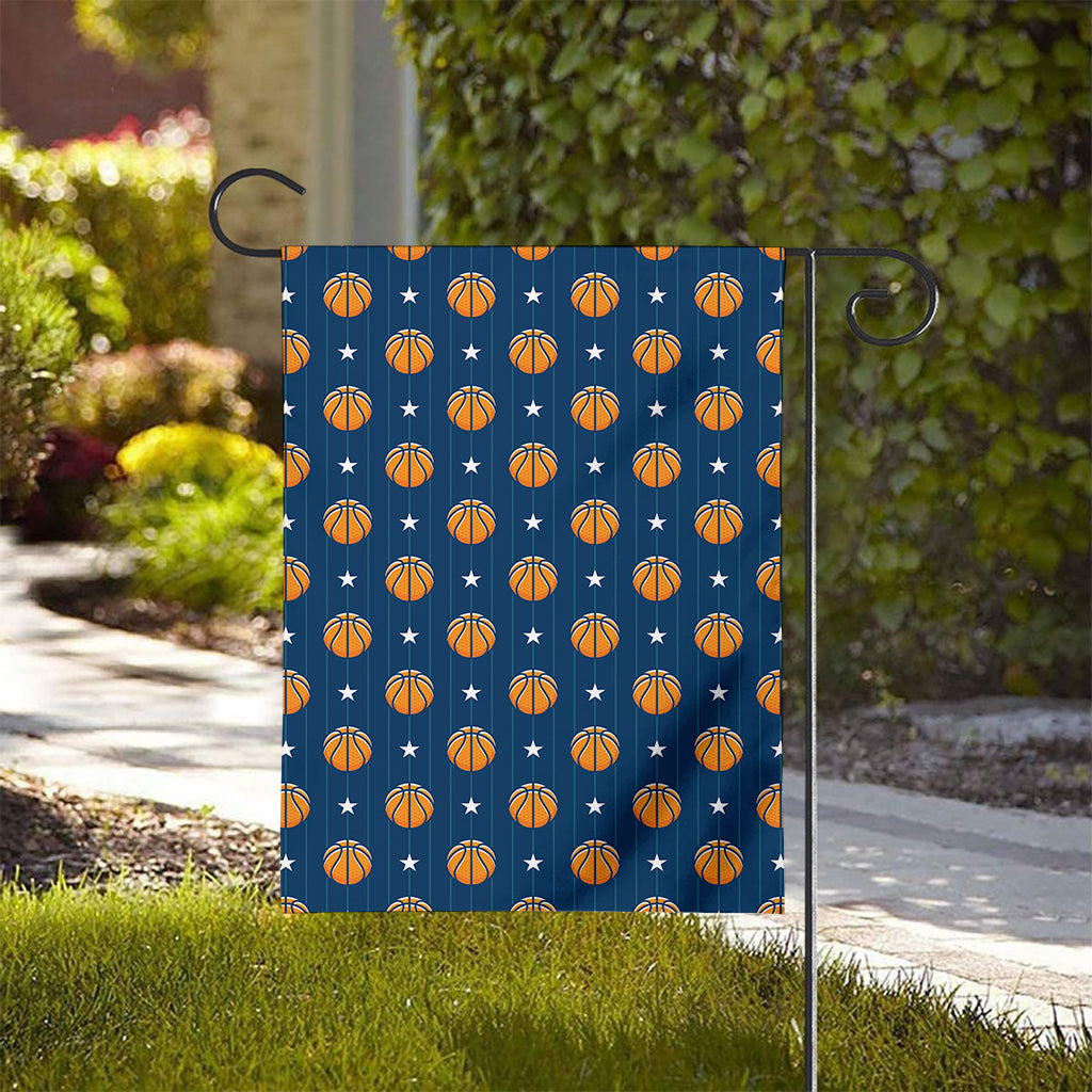Basketball And Star Pattern Print House Flag