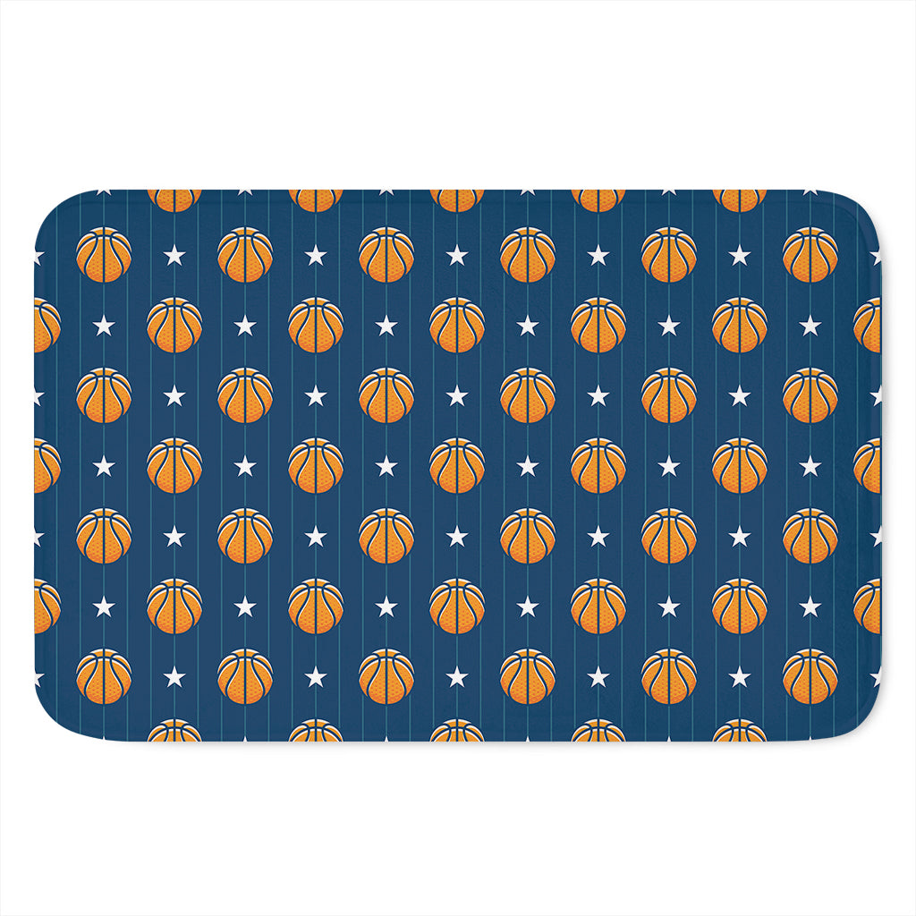 Basketball And Star Pattern Print Indoor Door Mat