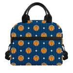 Basketball And Star Pattern Print Insulated Lunch Bag