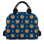 Basketball And Star Pattern Print Insulated Lunch Bag