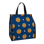 Basketball And Star Pattern Print Insulated Lunch Tote