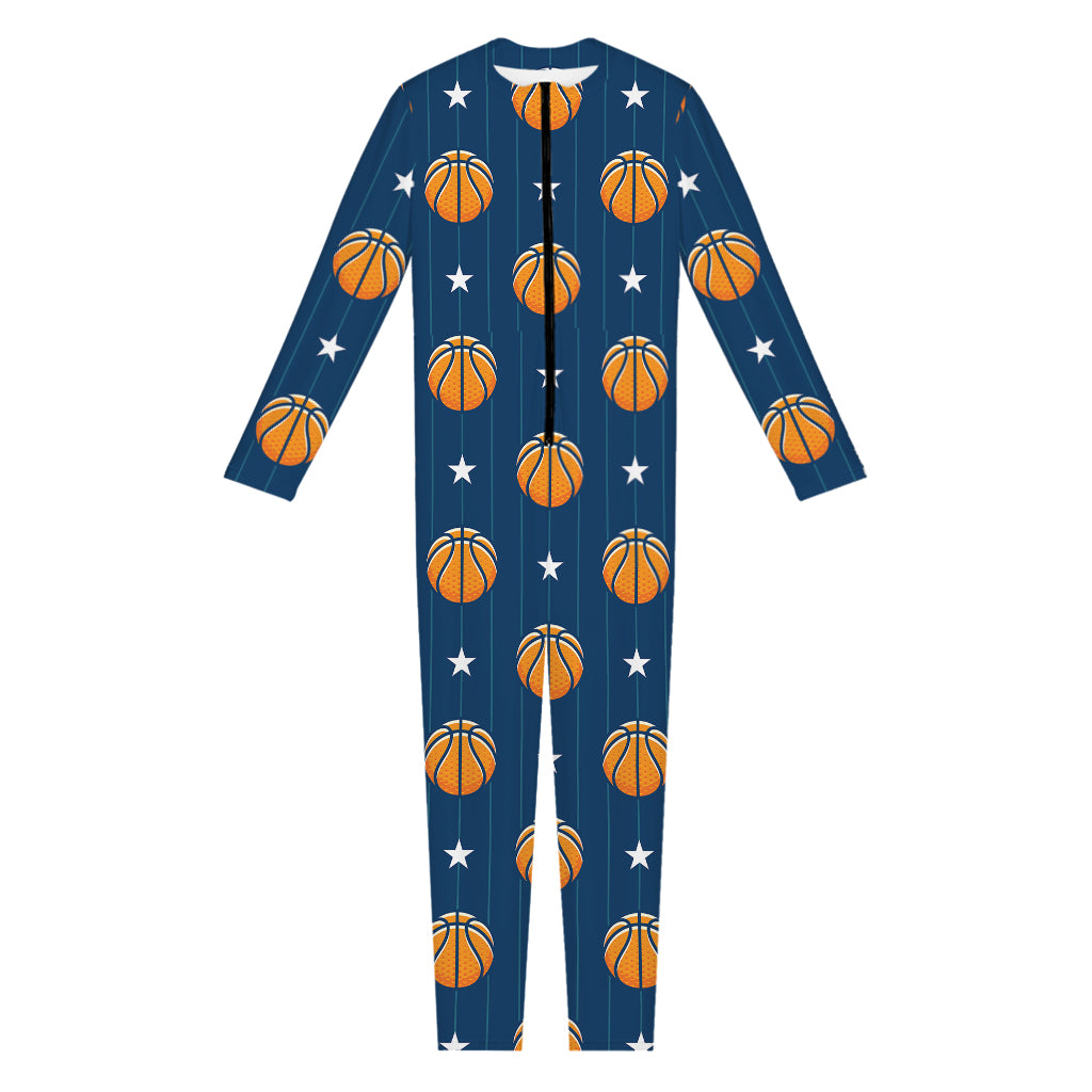 Basketball And Star Pattern Print Jumpsuit