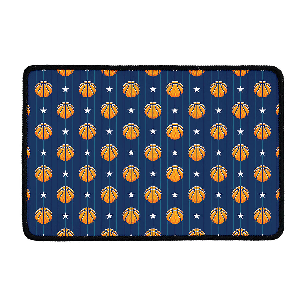 Basketball And Star Pattern Print Kitchen Mat