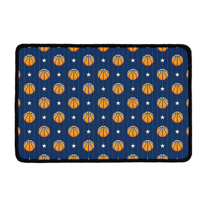 Basketball And Star Pattern Print Kitchen Mat