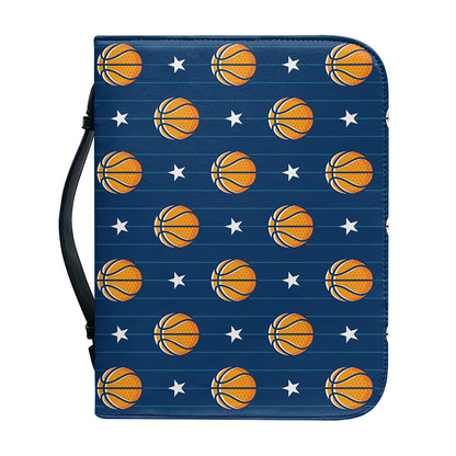 Basketball And Star Pattern Print Leather Bible Cover