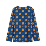 Basketball And Star Pattern Print Long Sleeve Short Coat