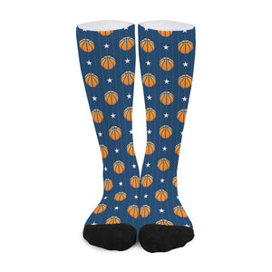 Basketball And Star Pattern Print Long Socks