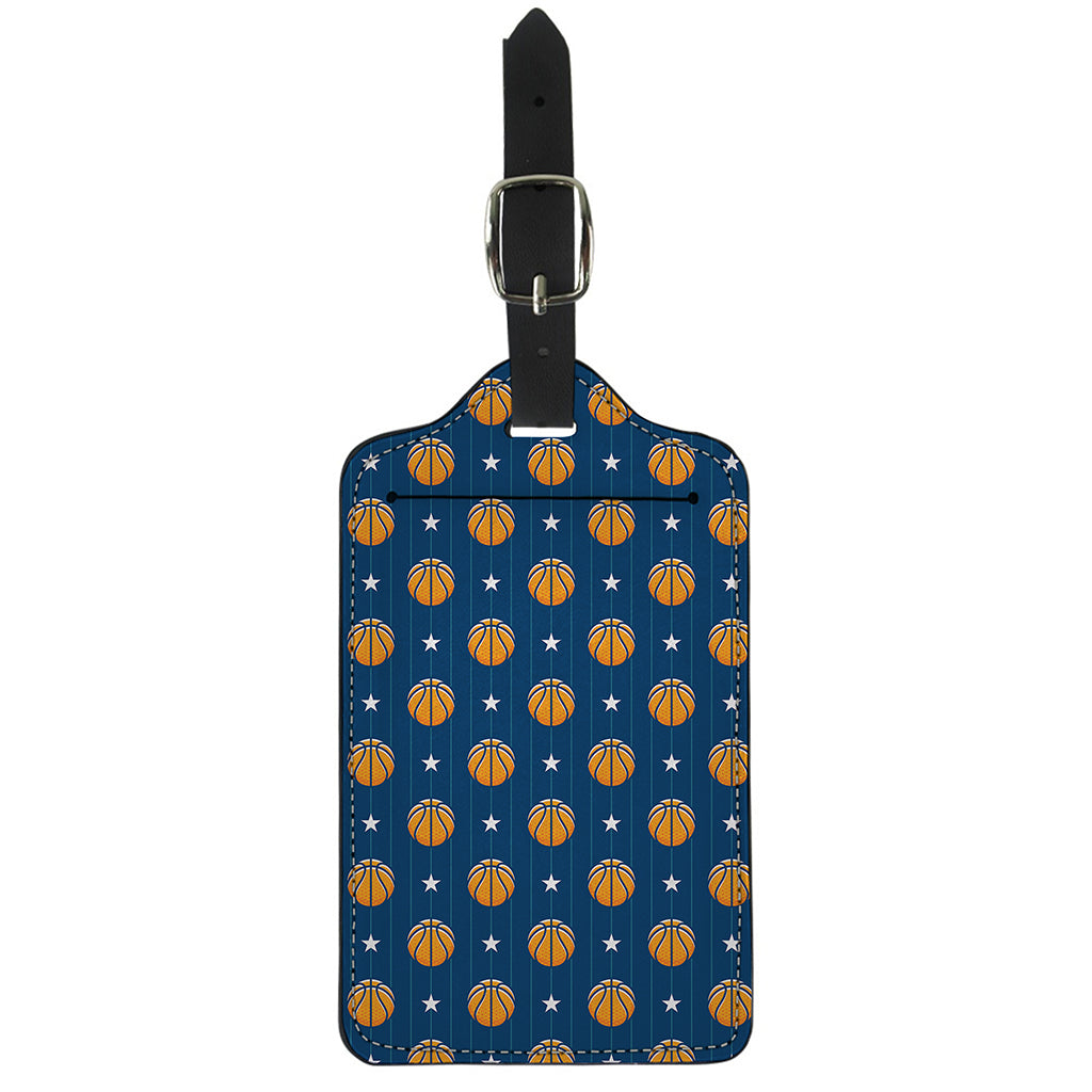 Basketball And Star Pattern Print Luggage Tag