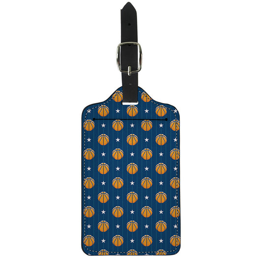 Basketball And Star Pattern Print Luggage Tag