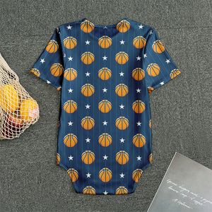 Basketball And Star Pattern Print Men's Bodysuit