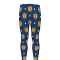 Basketball And Star Pattern Print Men's Leggings