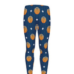 Basketball And Star Pattern Print Men's leggings