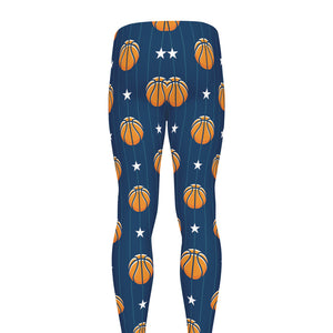 Basketball And Star Pattern Print Men's leggings