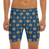 Basketball And Star Pattern Print Men's Long Boxer Briefs