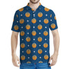 Basketball And Star Pattern Print Men's Polo Shirt