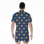 Basketball And Star Pattern Print Men's Rompers