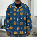 Basketball And Star Pattern Print Men's Shirt Jacket