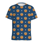 Basketball And Star Pattern Print Men's Sports T-Shirt