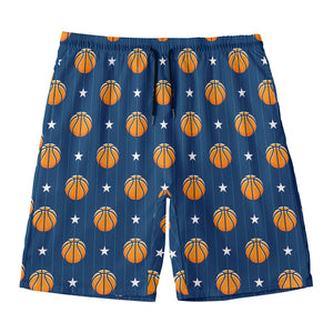 Basketball And Star Pattern Print Men's Swim Trunks