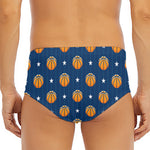 Basketball And Star Pattern Print Men's Triangle Swim Briefs