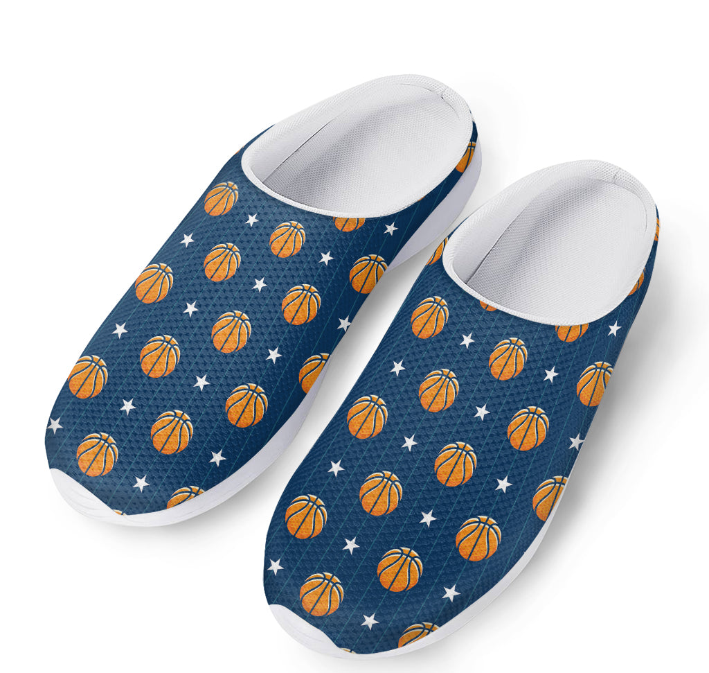 Basketball And Star Pattern Print Mesh Casual Shoes