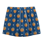 Basketball And Star Pattern Print Mesh Shorts