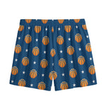 Basketball And Star Pattern Print Mesh Shorts