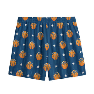 Basketball And Star Pattern Print Mesh Shorts