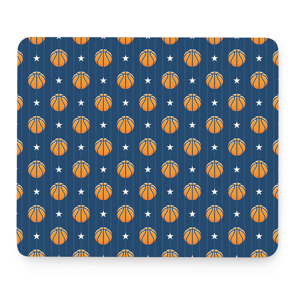 Basketball And Star Pattern Print Mouse Pad