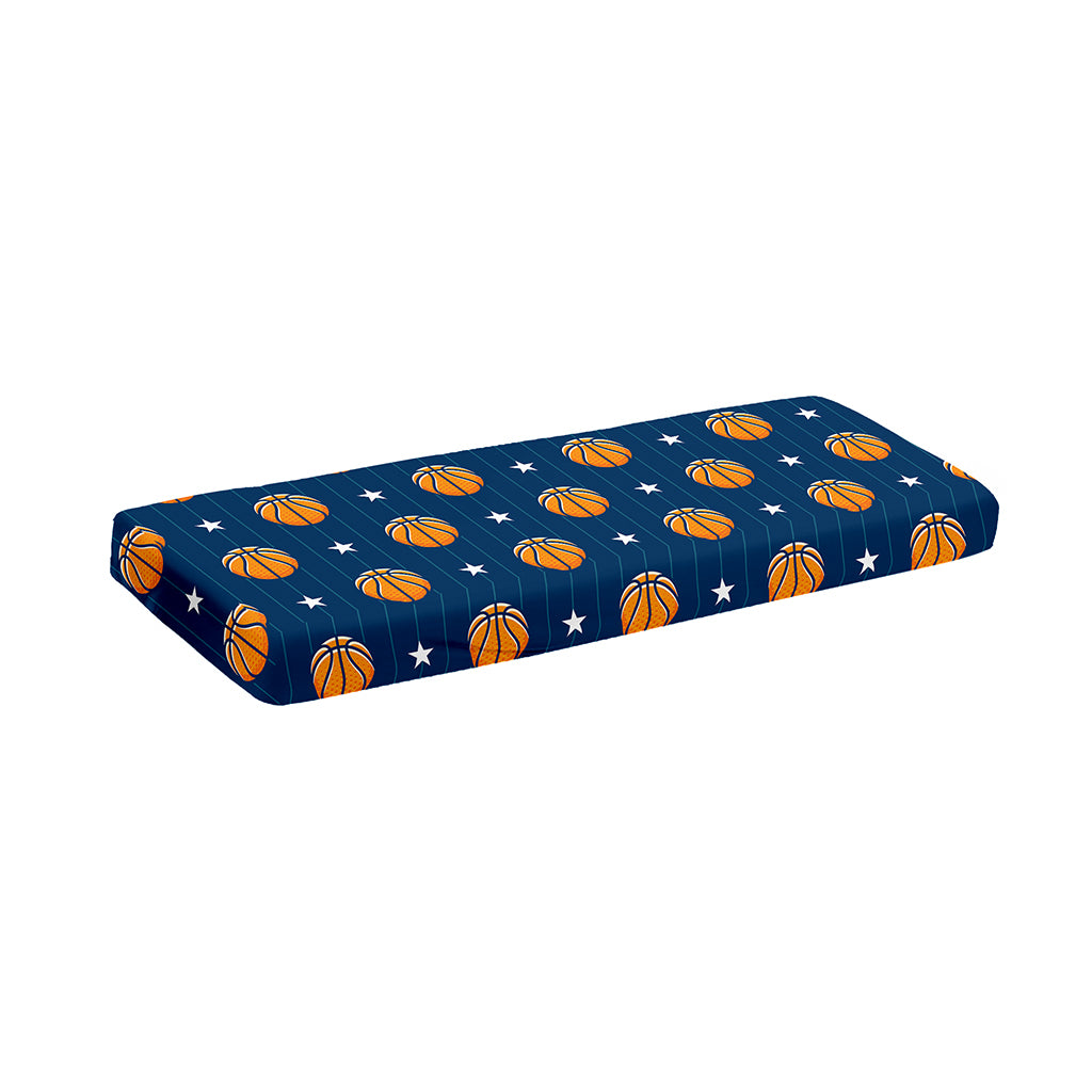 Basketball And Star Pattern Print Piano Keyboard Cover