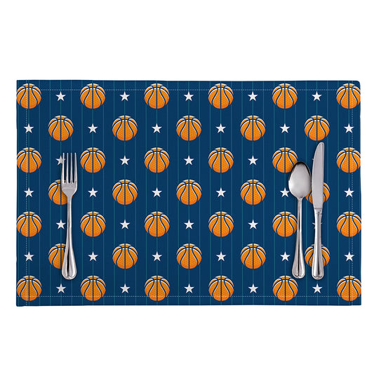 Basketball And Star Pattern Print Placemat