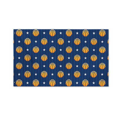 Basketball And Star Pattern Print Polyester Flag