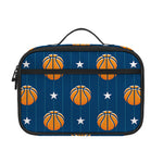 Basketball And Star Pattern Print Portable Lunch Bag