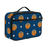 Basketball And Star Pattern Print Portable Lunch Bag