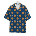 Basketball And Star Pattern Print Rayon Hawaiian Shirt